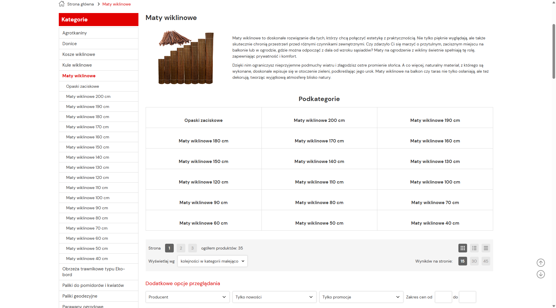 Maty wiklinowe - naturalna osłona na balkon i do ogrodu