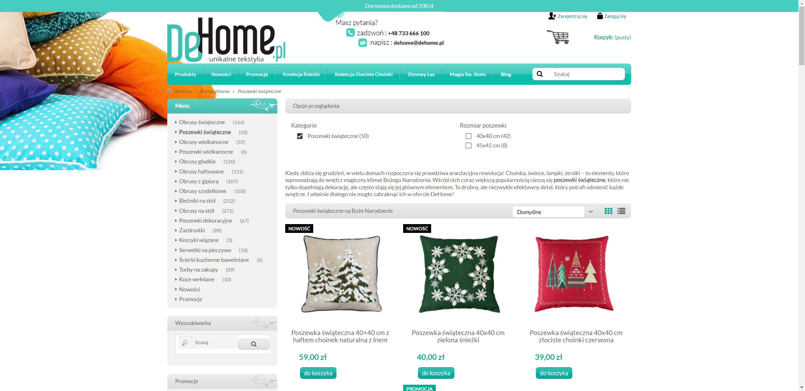 Poszewki świąteczne - szybki sposób na świąteczny klimat w domu